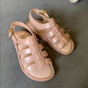 Mini Melissa tan cream sandals flox sandal